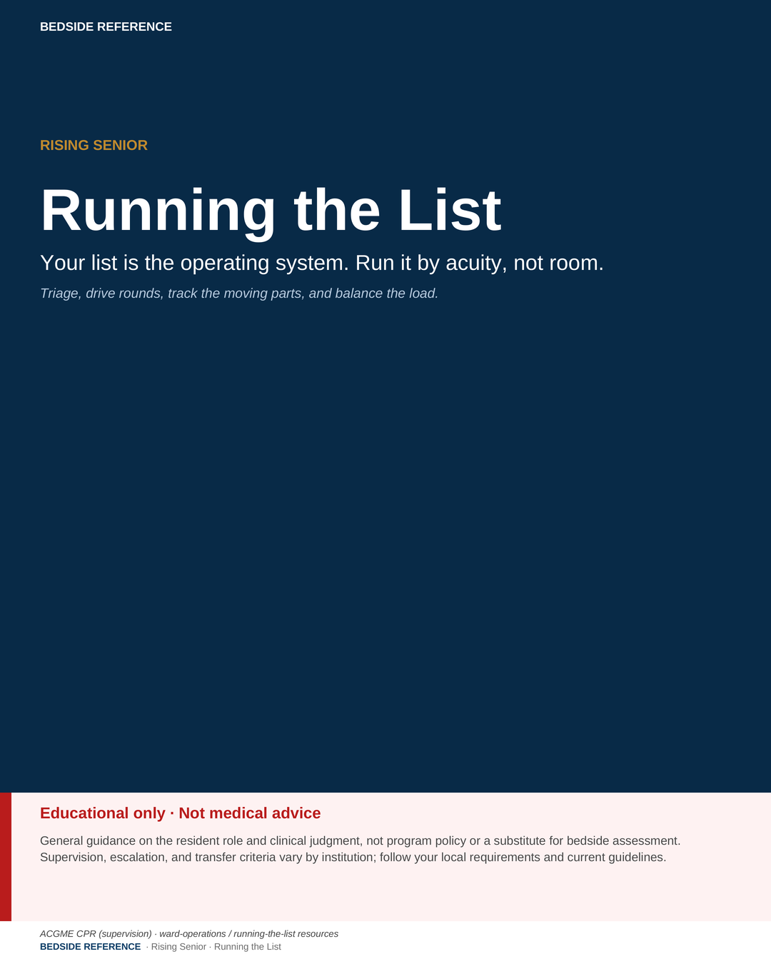 Running the list.