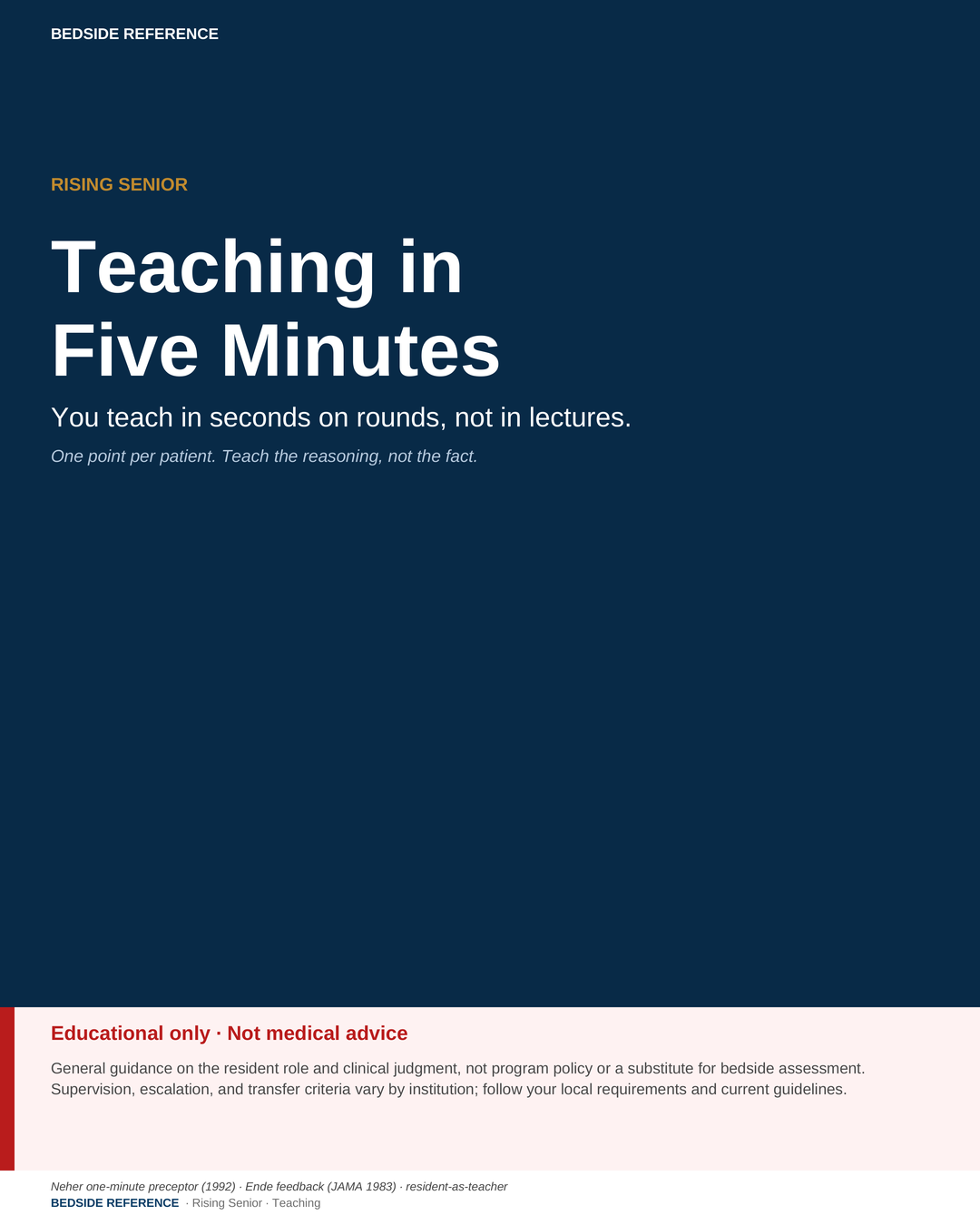 Teaching in five minutes.