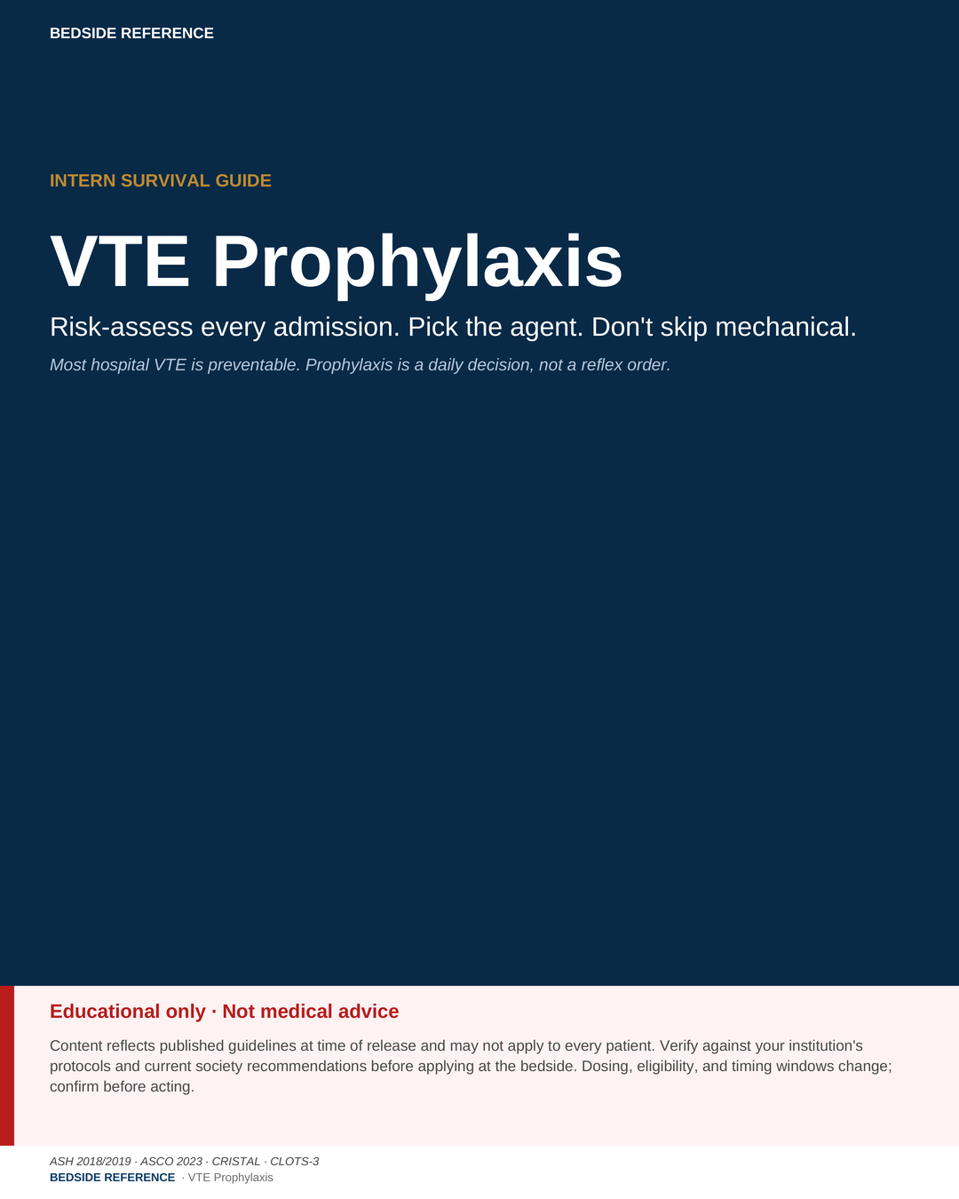 VTE prophylaxis.